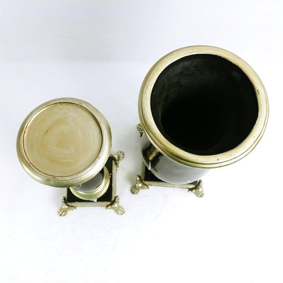 Candleholder and Vase Faux Marble  Set - Picture 3 of 8